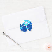 Sticker Rond Nuances d'hibiscus bleu (Enveloppe)