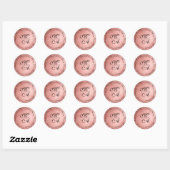 Sticker Rond Nuances simples du Mariage de monogramme de brouss (Feuille)