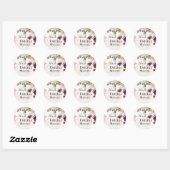 Sticker Rond NUESTRA BODA Plum Fall Floral Mariage espagnol (Feuille)