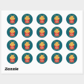 Sticker Rond Nuggets de chaton – 100% adorable, zéro poulet (Feuille)