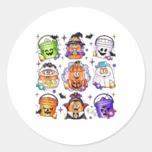 Sticker Rond Nuggets de poulet Citrouille Halloween 90's Vintag