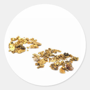 Sticker Rond Nuggets D'Or Sur Blanc