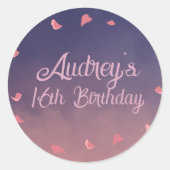 Sticker Rond Nuit à Paris Anniversaire (Devant)