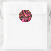 Sticker Rond NUIT AVEC ROSE MONOGRAM rose Jaune Noir (Sac)