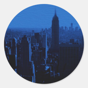 Sticker Rond Nuit bleue à New York
