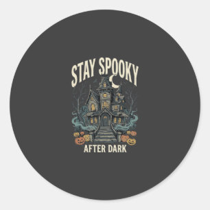 Sticker Rond Nuit de la Maison Hantée d'Halloween
