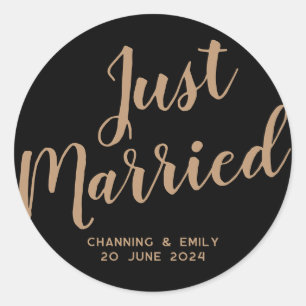 Sticker Rond Nuit de noces personnalisée pour jeunes mariés