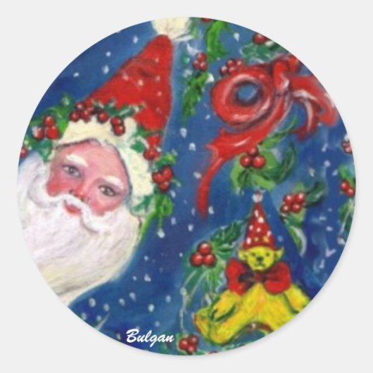 STICKER ROND NUIT DE NOËL / PÈRE NOËL (Devant)