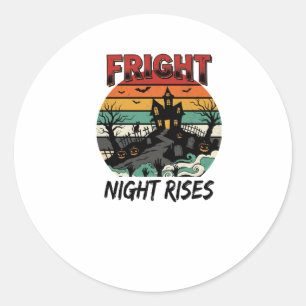 Sticker Rond Nuit de Peur du Cimetière d'Halloween