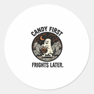 Sticker Rond Nuit des Terreurs des Bonbons d'Halloween