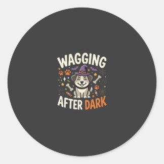 Sticker Rond Nuit d'Halloween de chien (2)