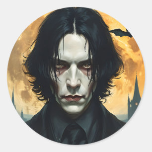 Sticker Rond Nuit d'Halloween - Vampire Rising