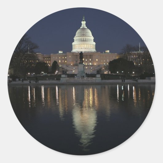 Sticker Rond Nuit du Capitole américain (Devant)