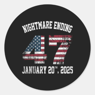 Sticker Rond Nuit effrayante se terminant le 20 janvier 2025 Fu