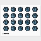 Sticker Rond Nuit enchantée sous les étoiles ENREGISTRER LA DAT (Feuille)