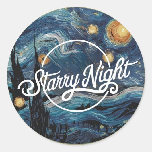 Sticker Rond nuit étoilée (Devant)