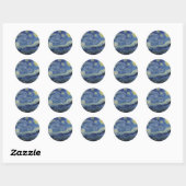 Sticker Rond "Nuit étoilée" par Van Gogh (Feuille)