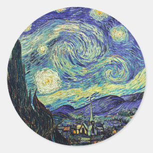 Sticker Rond Nuit étoilée par Van Gogh