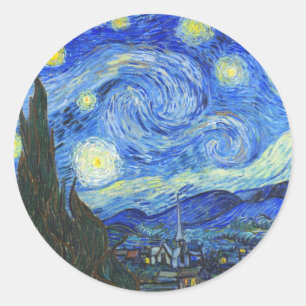 Sticker Rond Nuit étoilée par Vincent van Gogh