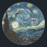 Sticker Rond Nuit étoilée par Vincent Van Gogh<br><div class="desc">Nuit étoilée par Vincent Van Gogh</div>