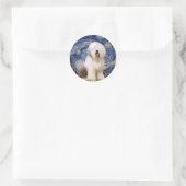 Sticker Rond Nuit étoilée - Vieux anglais 6 (Sac)