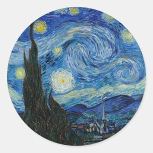 Sticker Rond Nuit étoilée Vincent van Gogh