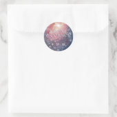 Sticker Rond Nuit moderne Sky Galaxy Blue Purple Red Names (Sac)