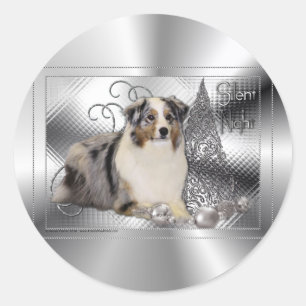 Sticker Rond Nuit silencieuse - berger australien