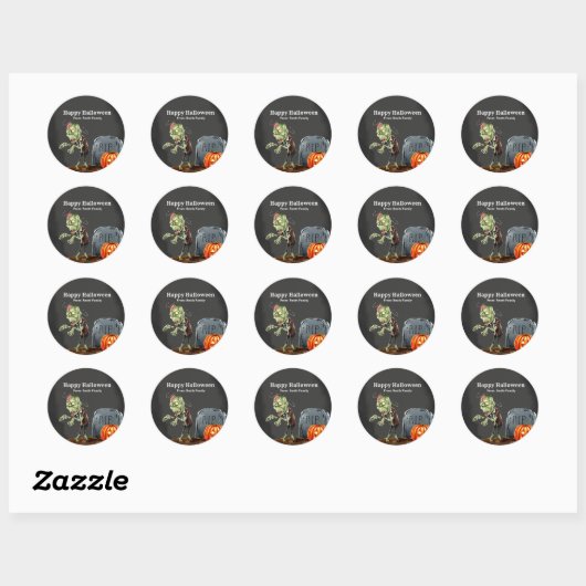 Sticker Rond Nuit Spooktaculaire (Feuille)