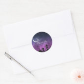 Sticker Rond Nuits Arabes Maroc Violet Clair de Lune (Enveloppe)