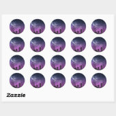 Sticker Rond Nuits Arabes Marocaine Violet clair de lune (Feuille)