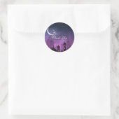Sticker Rond Nuits Arabes Marocaine Violet clair de lune (Sac)