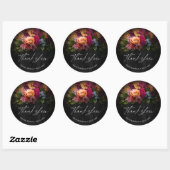 Sticker Rond Nuits Sultry Floral Mariage Merci V2 ID829 (Feuille)