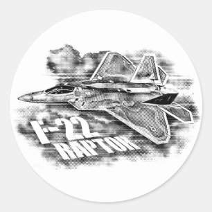 STICKER ROND NULLE DE F-22 RAPTOR