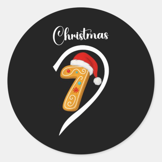 Sticker Rond Number 67 Matching Christmas 6 7 Six Seven 6 7 Mem (Devant)