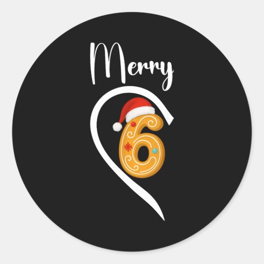 Sticker Rond Number 67 Matching Christmas 6 7 Six Seven 6 7 Mem (Devant)
