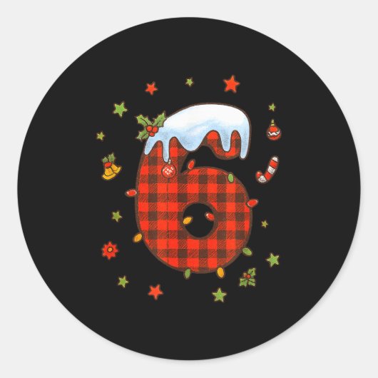 Sticker Rond Number 67 Matching Christmas 6 7 Six Seven 6-7 Mem (Devant)