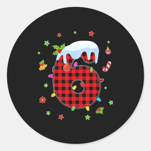 Sticker Rond Number 67 Matching Christmas 6 7 Six Seven 6 7 Mem (Devant)