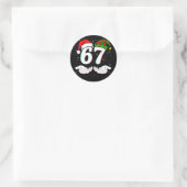 Sticker Rond Number 67 Matching Six Seven 6 7 Meme 6-7 Christma (Sac)