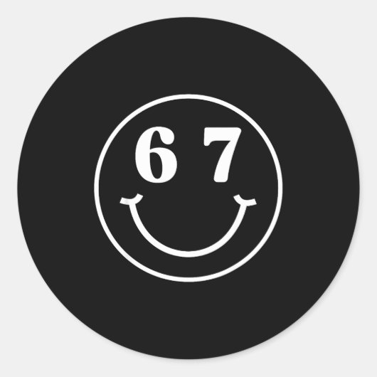 Sticker Rond Number 67 Player Or 67th Birthday Six Seven Funny  (Devant)