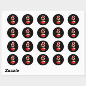 Sticker Rond Number 6 Funny 67 Six Seven Meme Matching Couple C (Feuille)