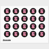Sticker Rond Number 6 Matching 67 Meme 6 7 Couple Matching Vale (Feuille)