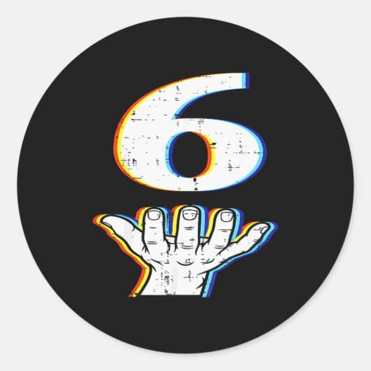 Sticker Rond Number 6 Matching 67 Meme Halloween Costume Men Wo (Devant)