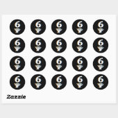 Sticker Rond Number 6 Matching 67 Meme Halloween Costume Men Wo (Feuille)