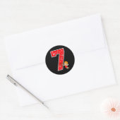 Sticker Rond Number 7 Six Seven 6 7 Meme Couple Valentine Match (Enveloppe)