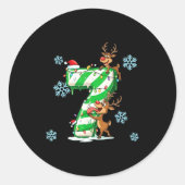 Sticker Rond Number 7 Six Seven Gen Z Alpha Slang Ugly Christma (Devant)