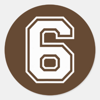 Sticker Rond Number Sports 6 Varsity College Team Boy Girl 6th
