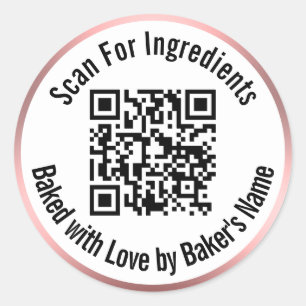 Sticker Rond Numériser le code QR pour les ingrédients cuits av