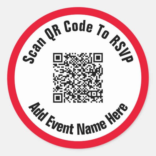 Sticker Rond Numériser le code QR vers le nom de l'événement RS (Devant)