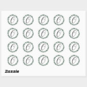 Sticker Rond Numéro 0 Zéro Monogramme Couronne Botanique Minima (Feuille)